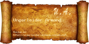 Ungerleider Armand névjegykártya